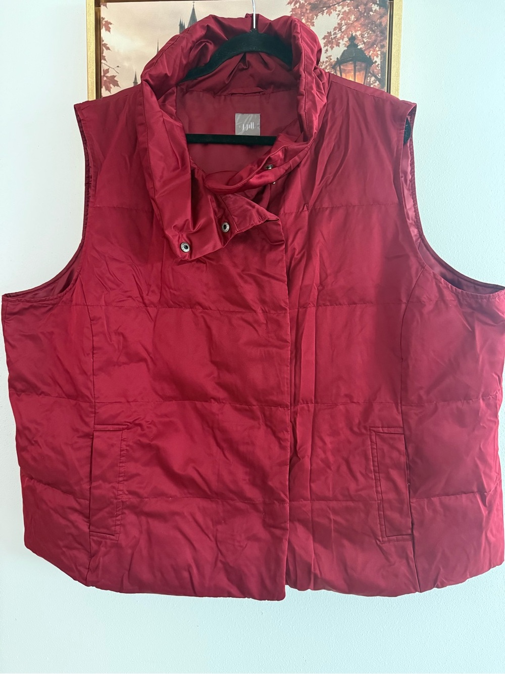 J. Jill Brick Red Quilted Puffer Vest 4X